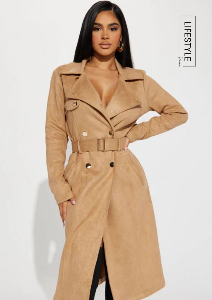 Camel Trench Coat with Belt