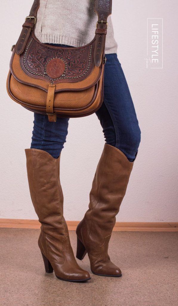 Knee High Boots Outfits with Jeans