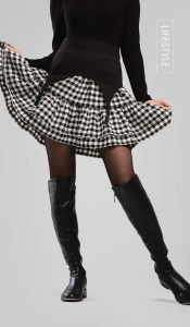 Knee High Boots with a Mini Skirt