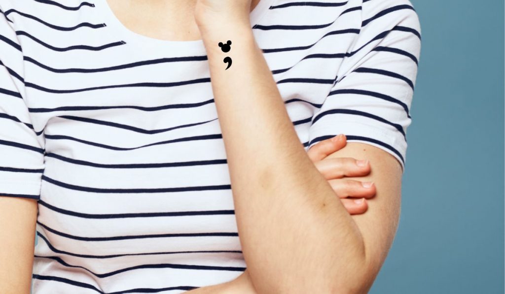 Mickey Mouse Semicolon Tattoos