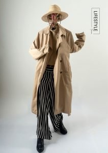 black trench coat outfit