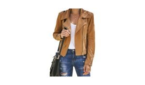 brown leather trench coat