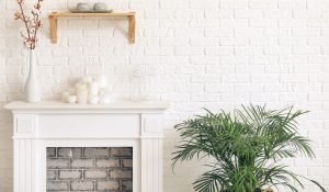 fireplace is made of brick