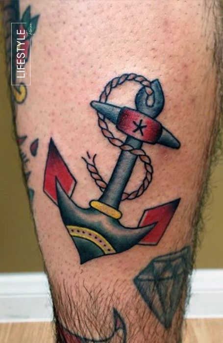 American Traditional Anchor Tattoo