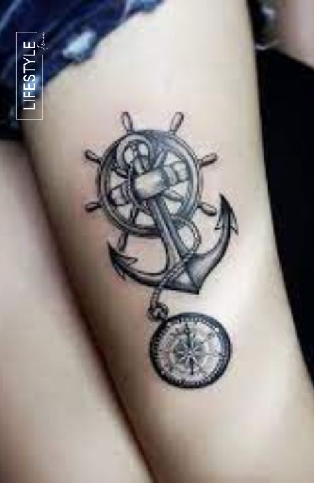 Anchor Thigh Tattoo