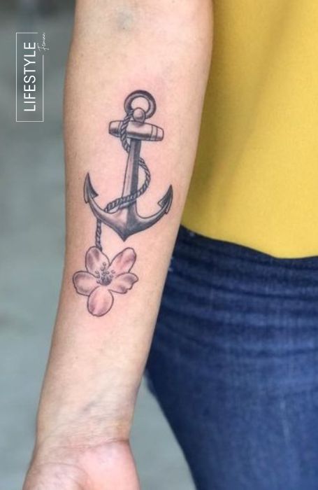 Anchor With Rope Tattoo