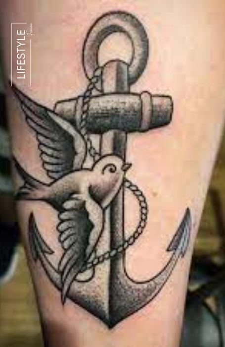 Anchor and Dove Tattoo