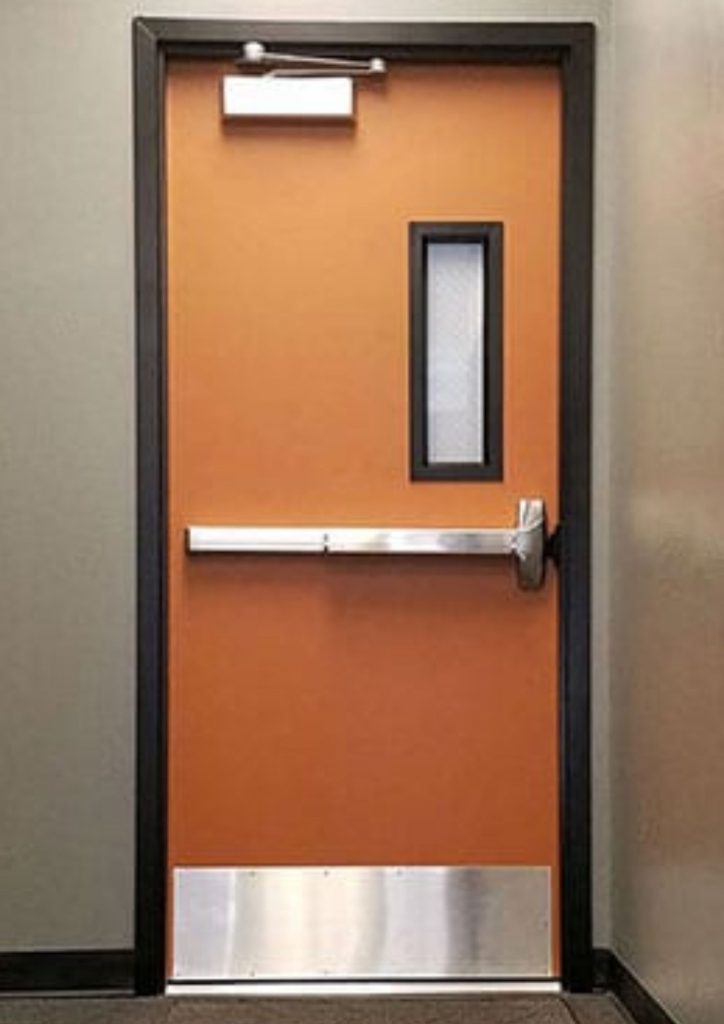 Metal bathroom doors