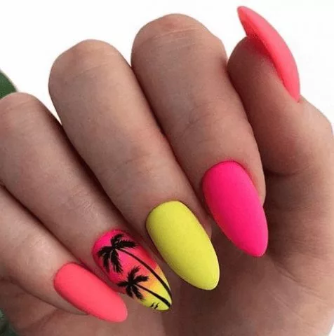 Summer acrylic nails
