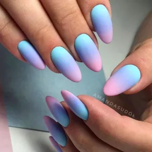 Blue And Purple Ombre Nails Design