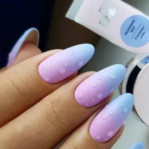 Drops Pink And Blue Ombre Nail Art