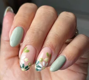 Floral Sage Green Tips