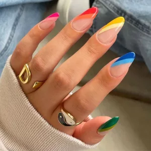 French Rainbow Manicure