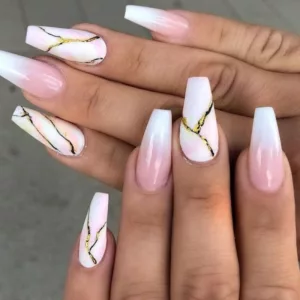 Marble Ombre Nails Design