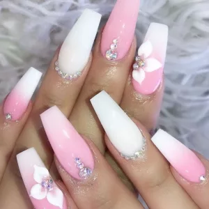 Ombre Flowers on Nails