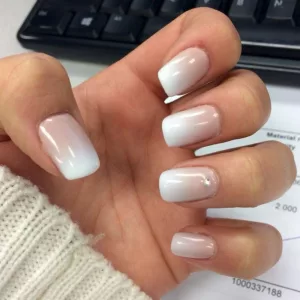 Ombre White Nails
