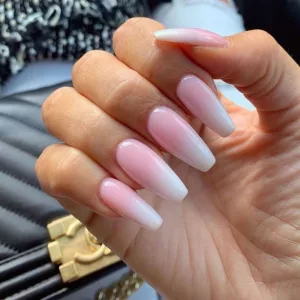Pale White Ombre Nails