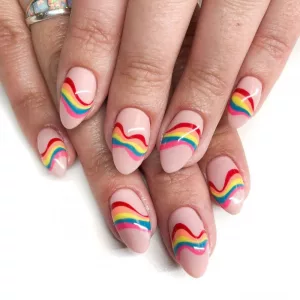 Rainbow Art Across the Nails