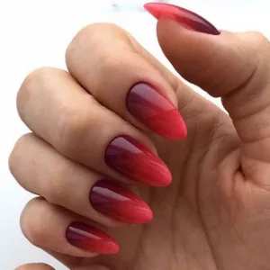 Romantic Red Ombre Nails