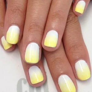 Summer Nails in Yellow and White