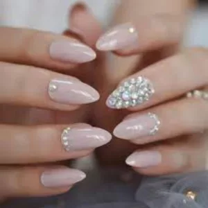 White Elegant Ombre With Crystals