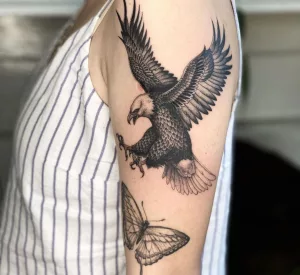 Eagle and Butterfly Tattoo