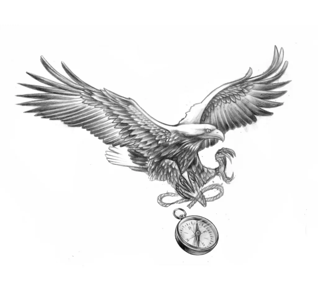 Eagle and Compass Tattoo