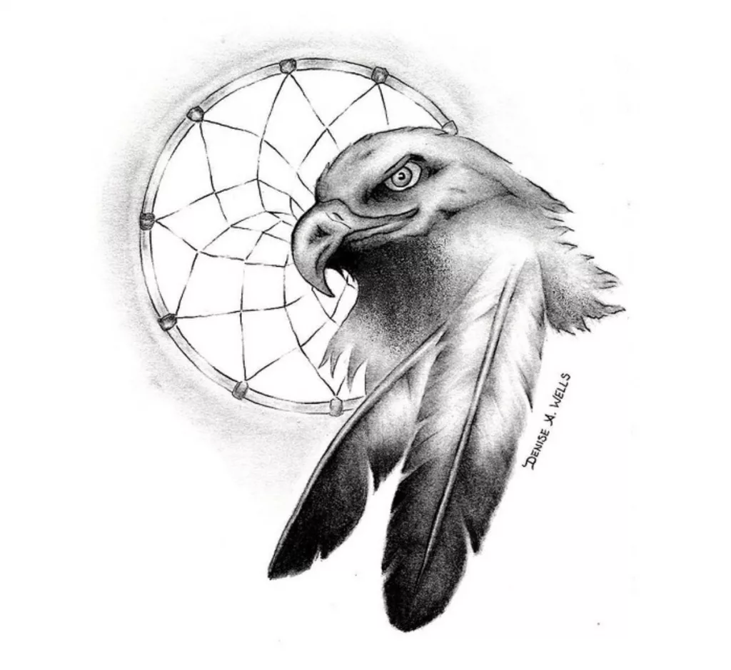 Eagle and Dreamcatcher Tattoo