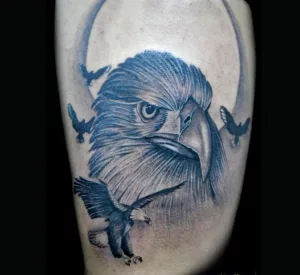 Eagle and Moon Tattoo