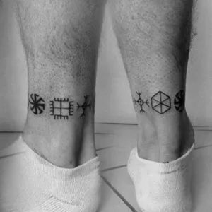Geometric Patterns Tattoo for Men on Ankle