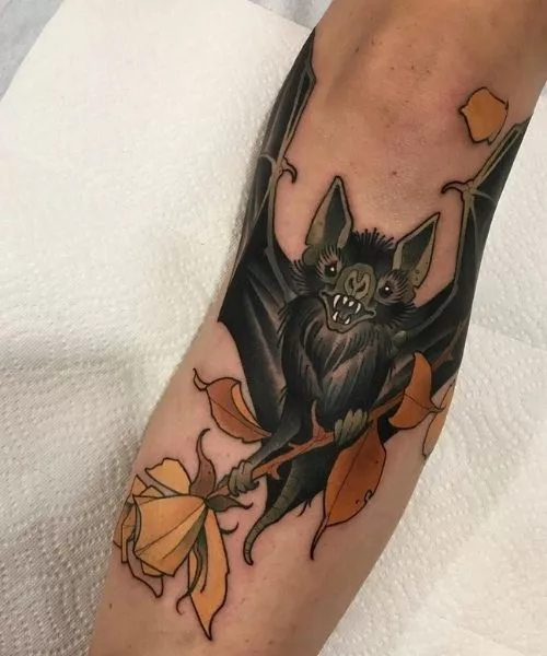 Bat-Knee-Tattoo-design