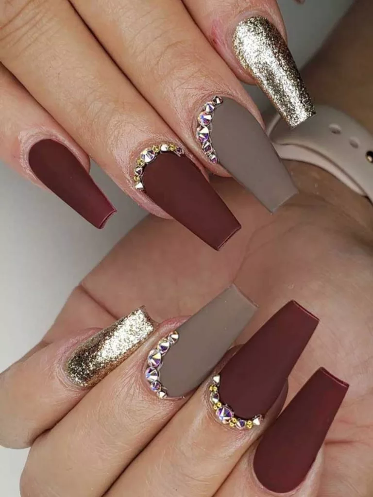 Brown Nail Designs with Glitter