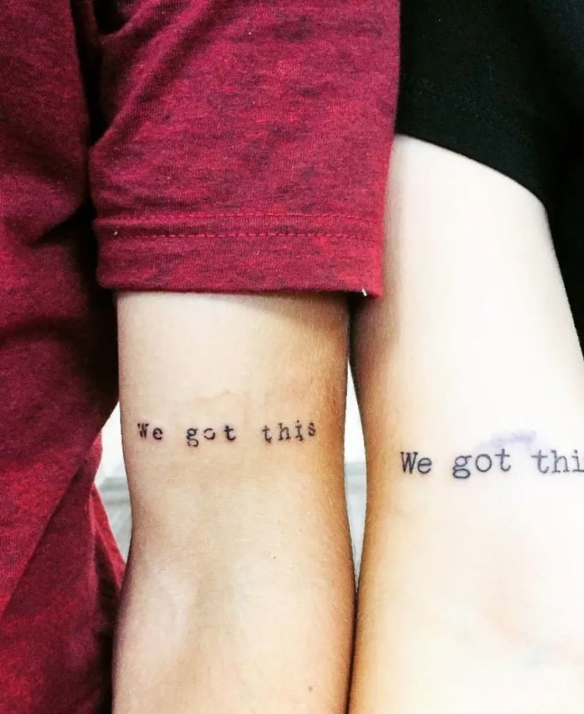 Coordinating Quote Brother and Sister Tattoo Design