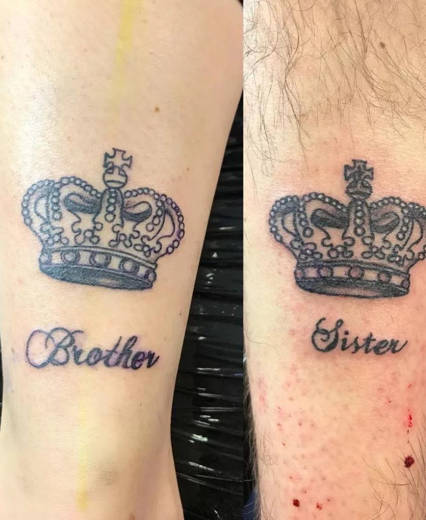 Crown Brother Sister Tattoos