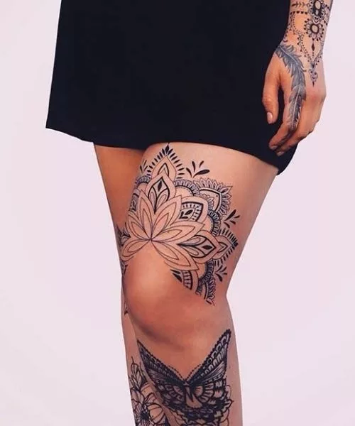 Geometric Knee Tattoo