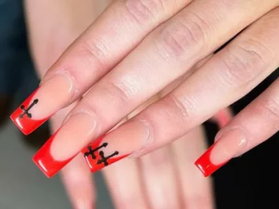 Red Nails and Black Tips