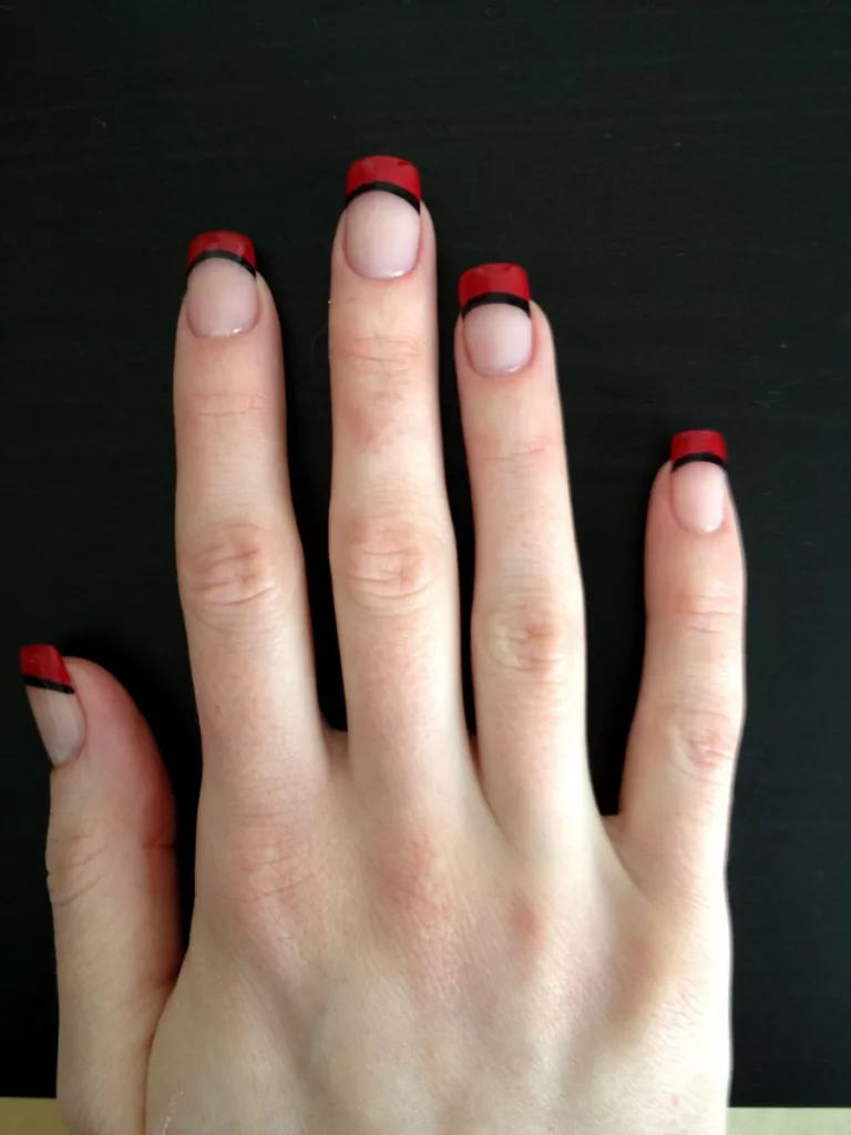 Red Nails and Black Tips