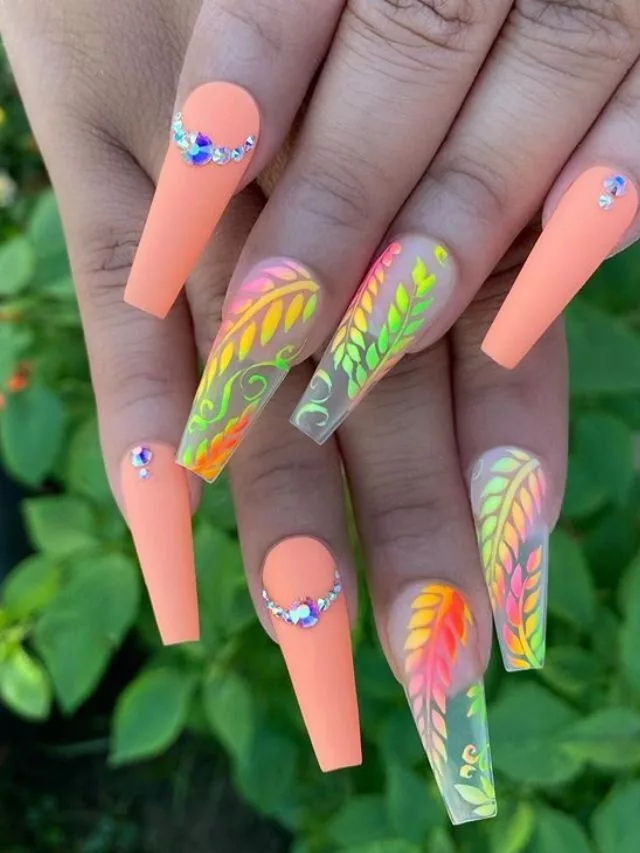 Vibrant Ombre Instagram baddie nails