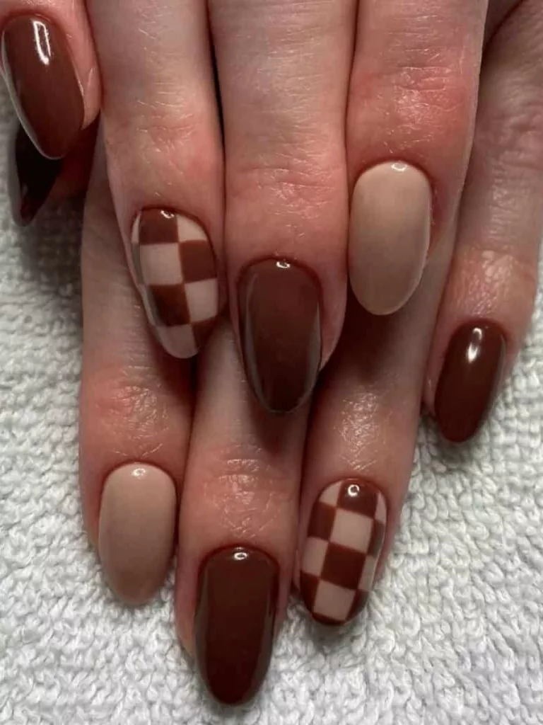 different shades of brown nails
