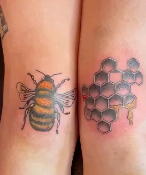 honey-bee-pretty-knee-tattoos-for-ladies