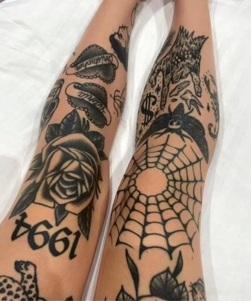spider-knee-tattoo-for-female